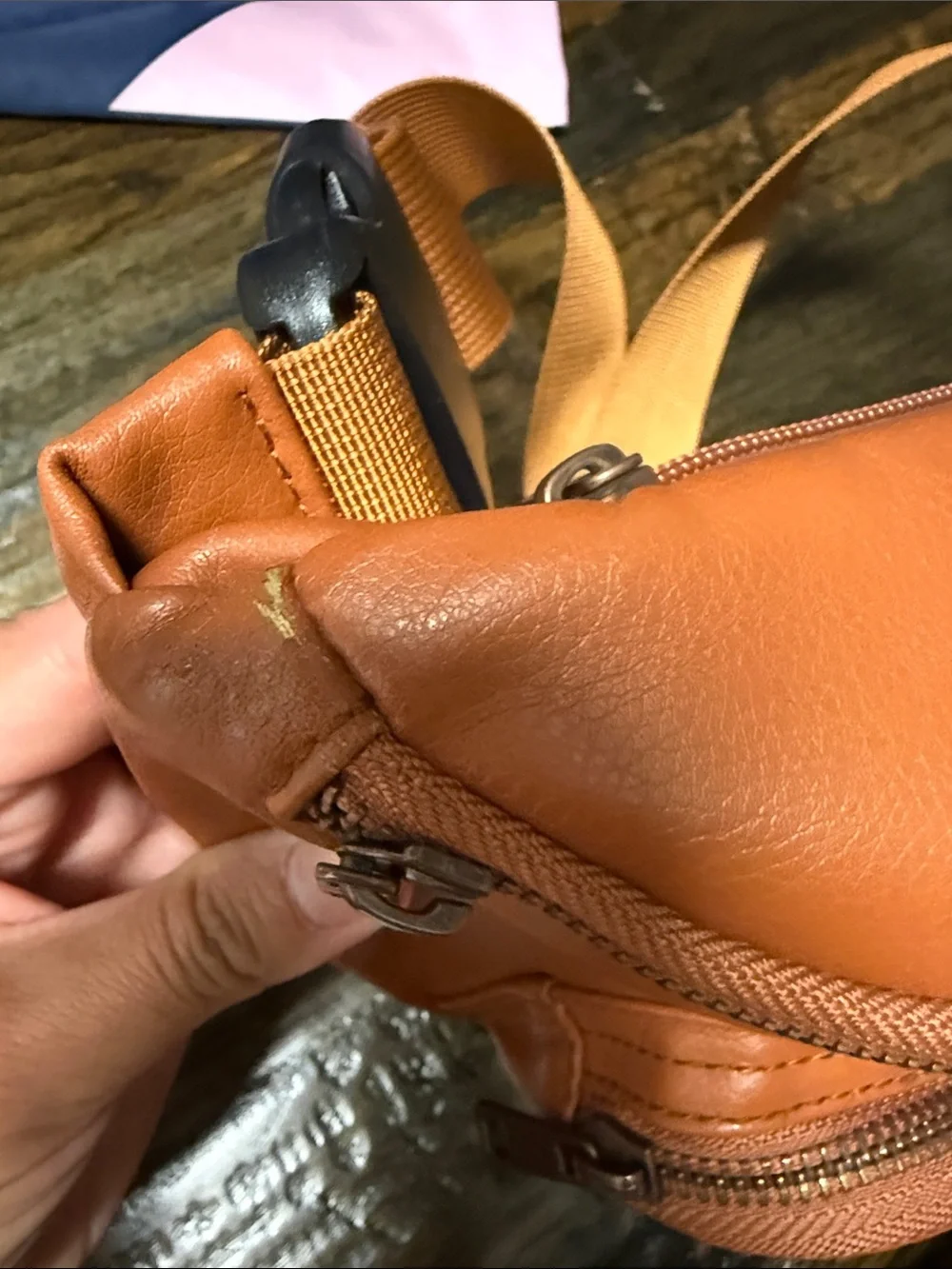 Kibou Brown Leather Fanny Diaper Pack